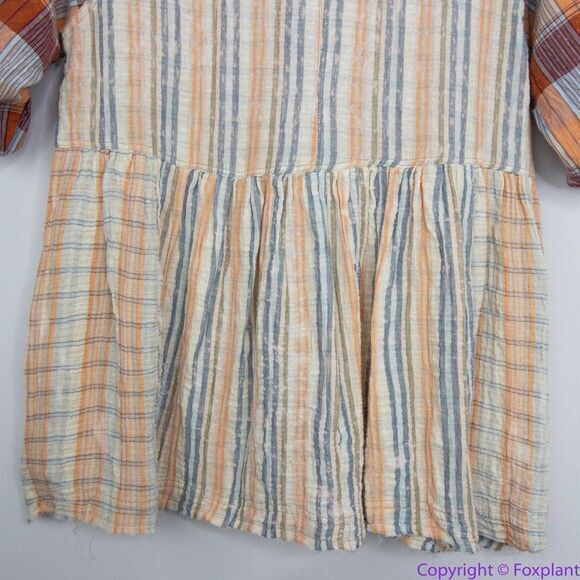 NEW Free People Moon Bay‎ Mixed Plaid Top shirt, XS - Picture 7 of 16